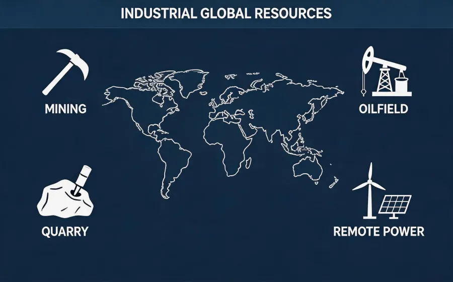 Global map of mining equipment support regions